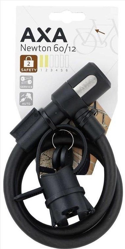 Axa Newton Kabelslot - 12mm x 60cm - ART3 - Zilver - Elektrische Fiets