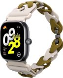 kwmobile horlogebandje geschikt voor Xiaomi Smart Band 8 Pro / Band 9 Pro / Redmi Watch 5 / Redmi Watch 4 armband - Siliconen horloge of activity tracker bandje - Smartwatch polsband - In beige / groen
