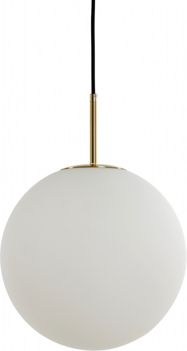 Light & Living - Hanglamp Medina Wit - Glas Antiek Brons / Wit - 40x40x40cm (hxbxd)