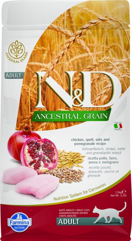 Farmina N&D Kattenvoer Volwassen Granaatappel Kip 1,5 Kg
