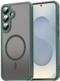 MobyDefend Hoesje - Geschikt voor Samsung Galaxy A26 - Case Geschikt voor MagSafe - Mat Transparant Met Gekleurde Rand - Groen