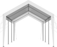 Merkloos / Sans marque 10 x 20 ft buitenluifel voor auto's, draagbare carport met duurzaam gegalvaniseerd frame, UV-bestendige en waterbestendige beschutting, bescherming tegen alle weersomstandigheden voor voertuigen, boten en motorfietsen in wit