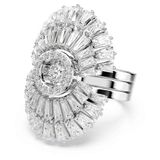 Swarovski Idyllia ring, Set (3), Verschillende slijpvormen, Schelp, Wit, Rodium toplaag