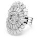 Swarovski Idyllia ring, Set (3), Verschillende slijpvormen, Schelp, Wit, Rodium toplaag