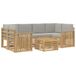 vidaXL Buiten bank set 7 st Wit en Lichtgrijs Polyester