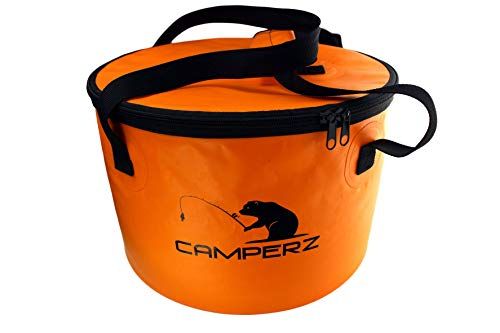 CAMPERZ Opvouwbare emmer, 16 liter - vouwemmer met deksel en ritssluiting