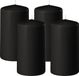 Enlightening Candles Bougie cylindrique/bougie pilier - 4x - noir - D6 x H15 cm - 58 heures de combustion