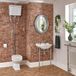 Richmond WC rétro avec réservoir haut et lavabo sur pieds - 1 trou pour la robinetterie