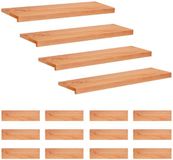 vidaXL Trapmatten 16 st Lak 90 x 25 x 2 cm Massief beukenhout