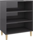 vidaXL Dressoir Hoogglans Grijs 57x35x70 cm