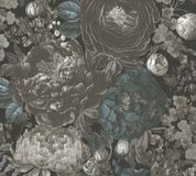Living Walls WEELDERIGE BLOEMEN BEHANG | Vintage - Zwart Grijs Blauw - Michalsky 5
