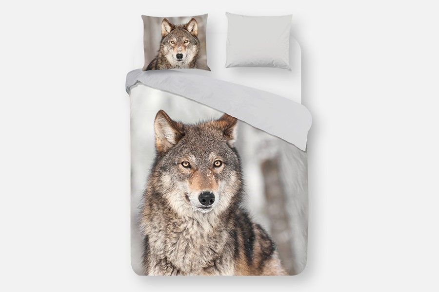 Good Morning Beddenreus Dekbedovertrek Wolf 240x220cm Katoen Multi