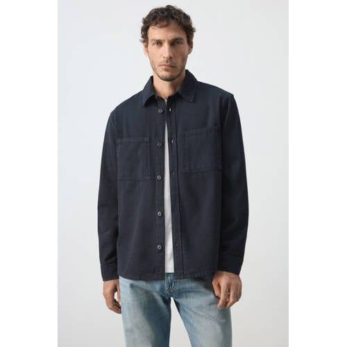 Mango Man denim regular fit overshirt - marine