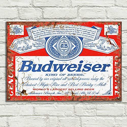 LBS4ALL LBS4ALL Budweiser koning van bieren borden metaal plaat aluminium vintage pub Tiki bar thuis café muur bier retro club