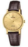 Festina F20017/2 Dames Polshorloge Leer Bruin Saffierglas Quartz Analoog Rond 29.3mm