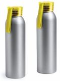 Merkloos / Sans marque Makito Western Europe (mkto) Drinkfles/waterfles - 2x - geel - aluminium - 650 ml - sportfles/sportbidon