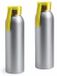Merkloos / Sans marque Makito Western Europe (mkto) Drinkfles/waterfles - 2x - geel - aluminium - 650 ml - sportfles/sportbidon