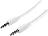 Startech 2 m witte slanke 3,5 mm stereo/audiokabel - M/M