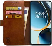 Rosso Element Book Case Wallet Hoesje Geschikt voor OnePlus Nord CE 3 Lite | Portemonnee | 3 Pasjes | Magneetsluiting | Stand Functie | Bruin