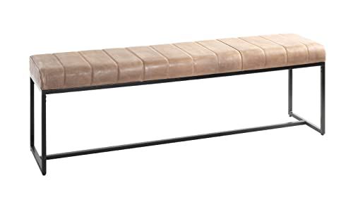 Haku-Möbel Meubelbank - Metaal - Zwart-bruin - 150 x 38 x 48 cm