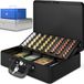 ACROPAQ Caisse à monnaie Premium Grande – 35,8 x 27,3 x 11 cm, Noir