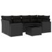 vidaXL 7-delige Loungeset met Kussens, Poly Rattan, Zwart