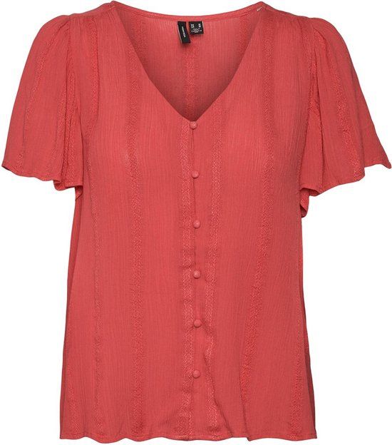 Vero Moda Vmkanva Ss Top Wvn Ga 10306686 Blouse - Cayenne - Maat M