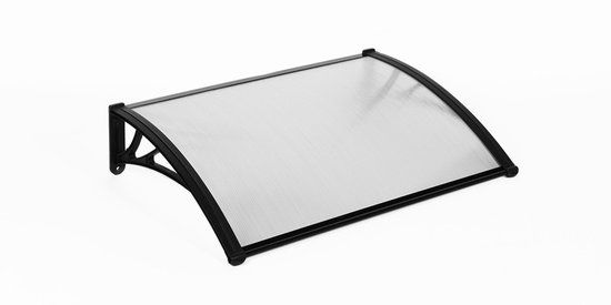909 Outdoor Weerbestendige Deurluifel - Overkapping - UV-polycarbonaat en Aluminium - 100 x 80 cm
