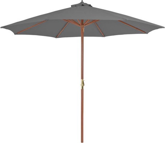 vidaXL Tuinparasol met houten paal 300 cm antraciet