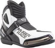 MUGENRACE Hurry Zwart Witte Geperforeerde Motorschoenen - Laars
