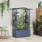 Maison Exclusive - Jardinière surélevée avec treillis et toit, couleur grise, 125 x 40 x 138 cm, en plastique PP
