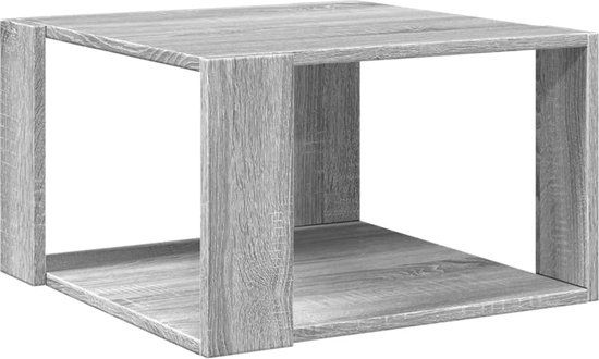 vidaXL Salontafel 51,5x51,5x30 cm bewerkt hout grijs sonoma eikenkleur