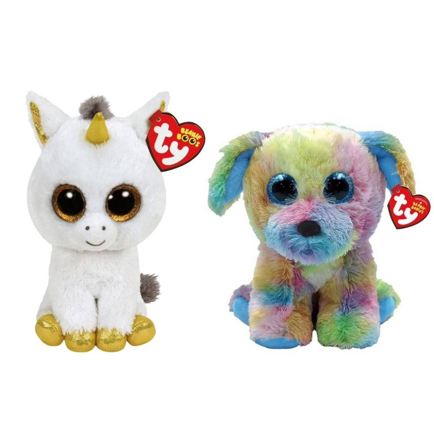 TY - Knuffel - Beanie Boo's - Pegasus Unicorn & Max Dog