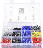 TRU COMPONENTS TC-12888372 Assortiment adereindhulzen 0.5 mm², 0.75 mm², 1 mm², 1.5 mm², 2.5 mm², 4 mm², 6 mm², 10 mm² Deels geïsoleerd 1800 stuk(s)