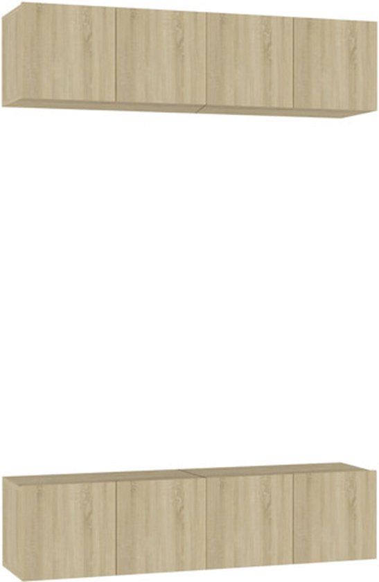 vidaXL TV-meubel & entertainment center, 60x30x30 cm, bewerkt hout, sonoma eikenkleurig