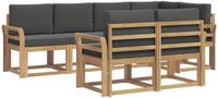 vidaXL - Hoek loungeset - 7-delig - Polyester - Wit en antracietkleurig