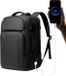 CarryQuest® - Sac à dos de voyage rechargeable par USB - Capacité 20-35L + compartiment pour ordinateur portable jusqu'à 15,6 pouces - Imperméable - Confort de port ergonomique - Noir