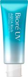Bioré Aqua Rich UV-licht, vochtinbrengende vloeistof voor het gezicht, zonbescherming, beschermingsfactor SPF 50, UVA/UVB, werkt onder make-up, niet vettig
