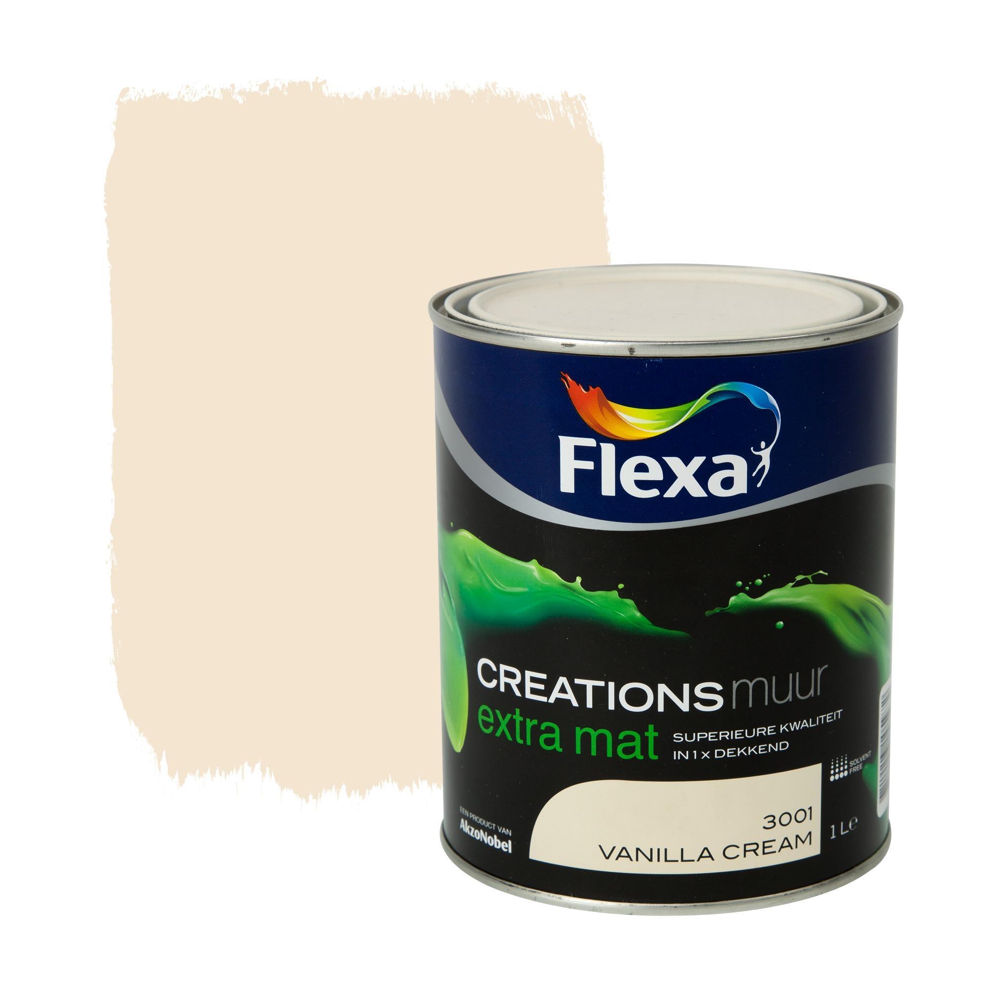 FLEXA Creations muurverf vanilla cream extra mat 1 liter