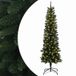 vidaXL Kunstmatige slanke kerstboom 210 cm 300 LED's Warmwit PE en PVC