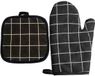 Merkloos Geruite Ovenwanten & Pannenlappen Set - 2 Stuks