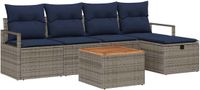 vidaXL Tuinbank - Set - 4 zitplekken - Grijs - Polyrattan