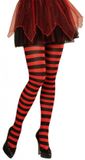 Widmann Finidi Carnaval verkleed panty - 1x - Gestreept/Strepen - rood/zwart - Dames - Heksen panty - 70 denier