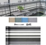 Sekey Paravent de balcon, opaque, protection contre le vent et les UV, résistant aux intempéries, 75 cm x 600 cm, gris, rayé