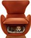 Sans marque Banc pour chat avec cachette - Fauteuil adapté aux animaux domestiques - Siège de relaxation anti-rayures - Siège individuel - design baleine unique, base en bois stable, tissu anti-rayures - Tissu et Bois - 68×55×76 cm - Pour salon - Rouge brique
