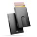 Automatische Ogon Designs Slider Pasjeshouder - 6 pasjes - Aluminium Creditcardhouder - RFID Anti-Skim - Zwart