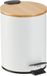 Merkloos / Sans marque Relaxdays Pedaalemmer 3 L - Softclose - Bamboe Deksel - Wit
