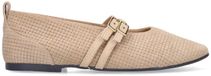 No Stress Dames Beige suède ballerina's Maat 41