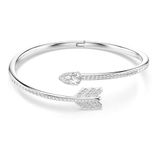 Swarovski Idyllia armband, Verschillende slijpvormen, Pijl, Wit, Rodium toplaag