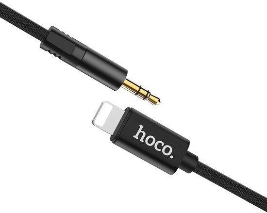 hoco - iPhone Lightning naar 3.5mm Aux Kabel - Audio Jack Plug - Zwart